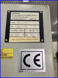 Spinner CNC vertical machining center Model VC1020 Control CNC SIEMENS 810D