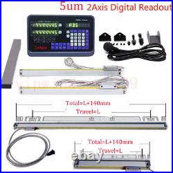 ToAuto 12 40 Linear Scale 2 Axis DRO Digital Readout 5µm for Mill Lathe, US ToAuto 12 40 Linear Scale 2 Axis DRO Digital Readout 5µm for Mill Lathe, US