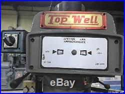 Top Well, Knee Type Vertical Milling Machine, ANILAM DRO BRIDGEPORT 10x50