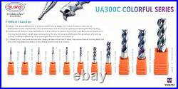 UA300C Rainbow Coated Carbide End Mill U-Flute Anti-Vibration CNC Milling Cutter