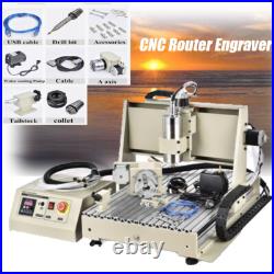 USB 3/4 Axis 6040/6090 CNC Router Engraver VFD Engraving Milling Machine Cutter