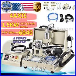 USB 4 Axis 1500W VFD CNC Router 6040Z Engraver Engraving Machine Woodworking CE