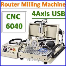 USB 4 Axis CNC 6040T Router Engraver Engraving Machine Carving Cutter 1.5KW VFD