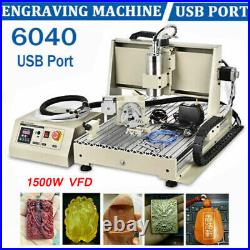 USB 4 Axis CNC 6040T Router Engraver Engraving Machine Carving Cutter 1.5KW VFD