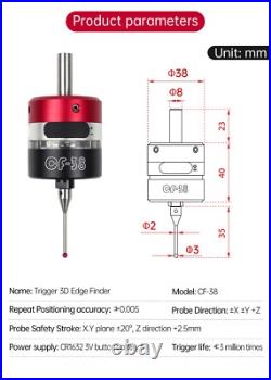 US? 3D Trigger Edge Finder To Find CNC Three-Coordinate Touch Probe Tool Setting