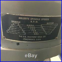 U. S. Burke Millrite Model MVI Vertical Mill Milling Machine
