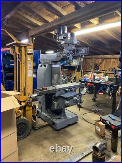 VERTICAL TURRET milling machine used HEAVY DUTY 50 TABLE DRO