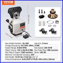 VEVOR X-Axis Power Feed Table Mill for Milling Machine 150 in-lb Torque 0-200RPM VEVOR X-Axis Power Feed Table Mill for Milling Machine 150 in-lb Torque 0-200RPM