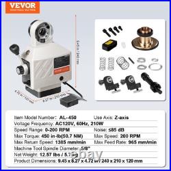 VEVOR Z-Axis Power Feed Table Mill for Milling Machine 450 in-lb Torque 0-200RPM