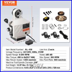 VEVOR Z-Axis Power Feed Table Mill for Milling Machine 450 in-lb Torque 0-200RPM
