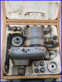 VOLSTRO ER25 ROTARY OFFSET MILLING HEAD ATTACHMENT with R8 SHANK + COLLETS & CASE