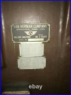 Van Norman N0. 2 Heavy Duty Milling Machine