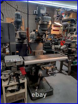 Vertical Knee Mill 9x42 made by Webb 220 3 phase 2HP power table feed and DRO