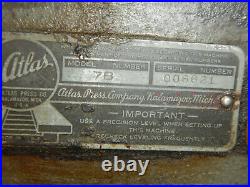 Vintage Atlas Metal Shaper Model 7b Rough Condition