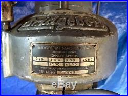 Vintage Bridgeport Milling Machine Head with Vertical Cochrane Bly Stand