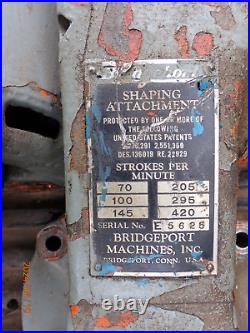 Vintage Bridgeport Shaping Shaper Attachment For Milling Machine 3 Phase Motor