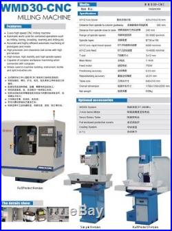 Weiss WMD30-CNC High Precision CNC Mini Milling/Drilling Machine 16 x8 NEW