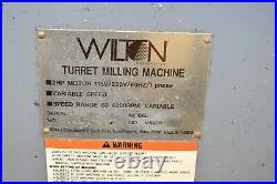 Wilton Model Vs201 2-hp Variable Speed Vertical Milling Machine 220 Single Phase