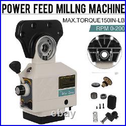 X-Axis Power Feed 150 Lbs Torque for Bridgeport Type Milling Machines 0-200 RPM